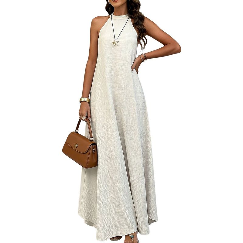 Olivia Taylor Womens Solid Sleeveless Maxi Dress